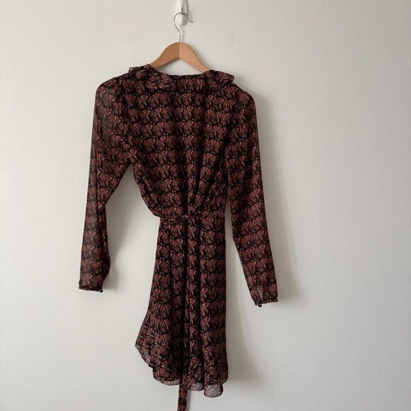 Aritiza Wilfred Louise Wrap Dress Long Sleeve Metallic Size Small - Picture 5 of 9